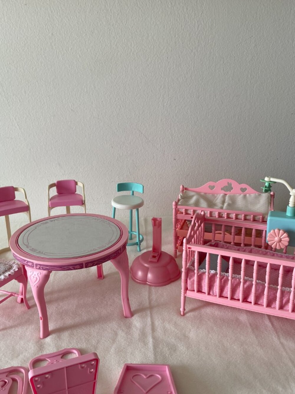 Barbie/Doll Furniture Set: Dining, Baby, Chairs- VTG- LOWEST PRICE